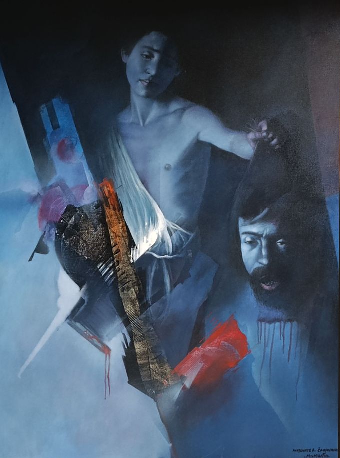 David con la cabeza de Goliat (homenaje a Caravaggio)