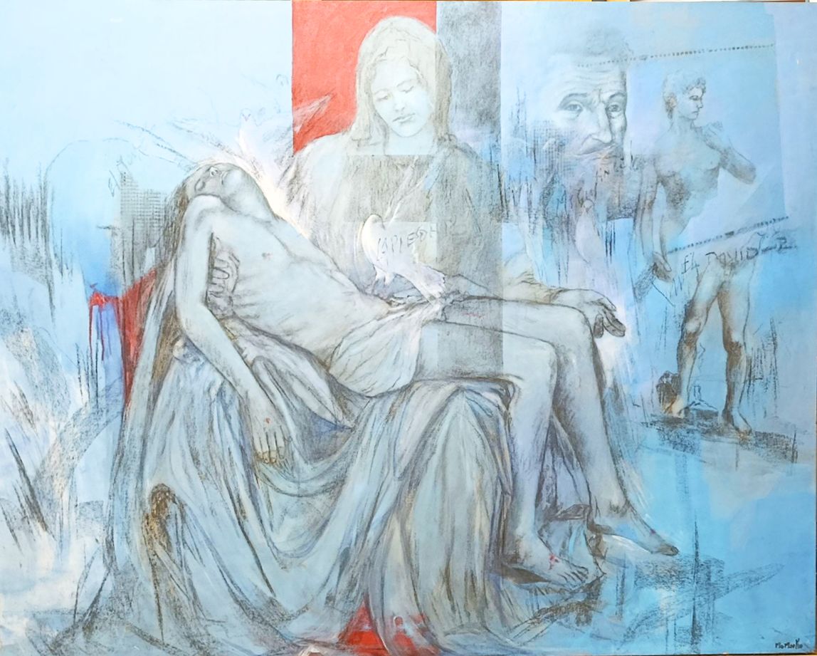 La piedad en azules (homenaje a Miguel Ángel)